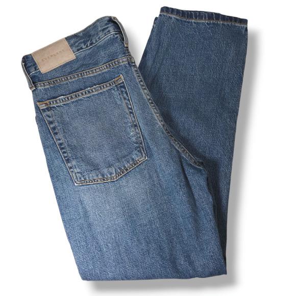 NWOT Everlane The Summer Slouch Button Fly Crop Jeans Sz. 27x25 Tularosa Blue - Picture 2 of 14
